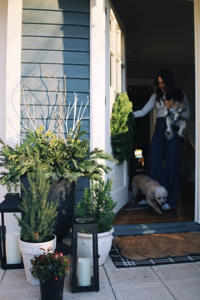 how to style a winter porch