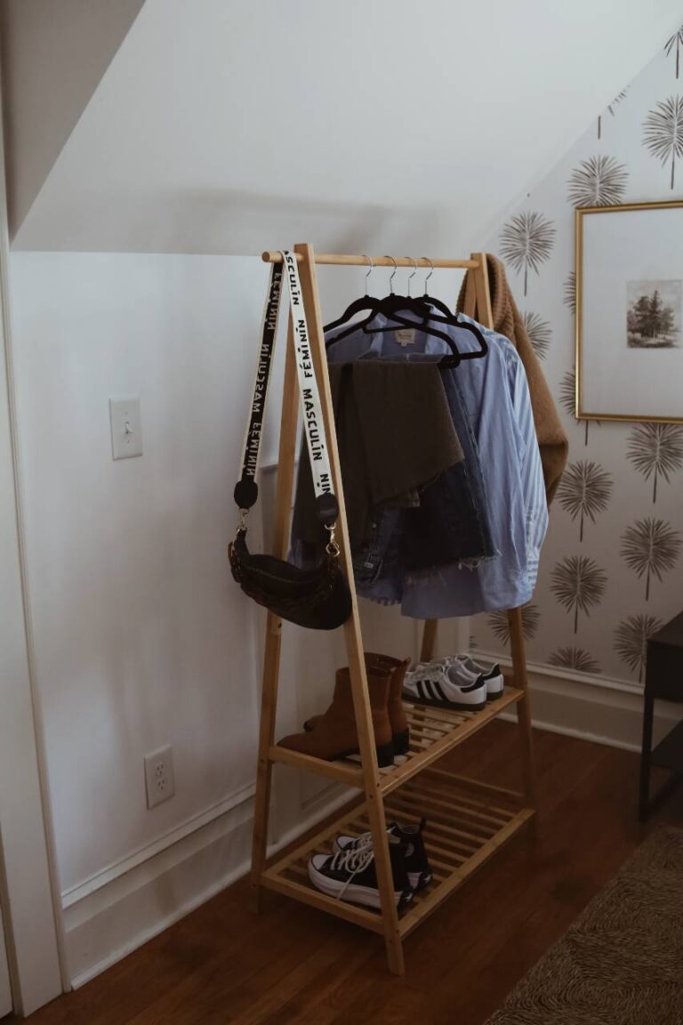 minimalist clothing rack aesthetic