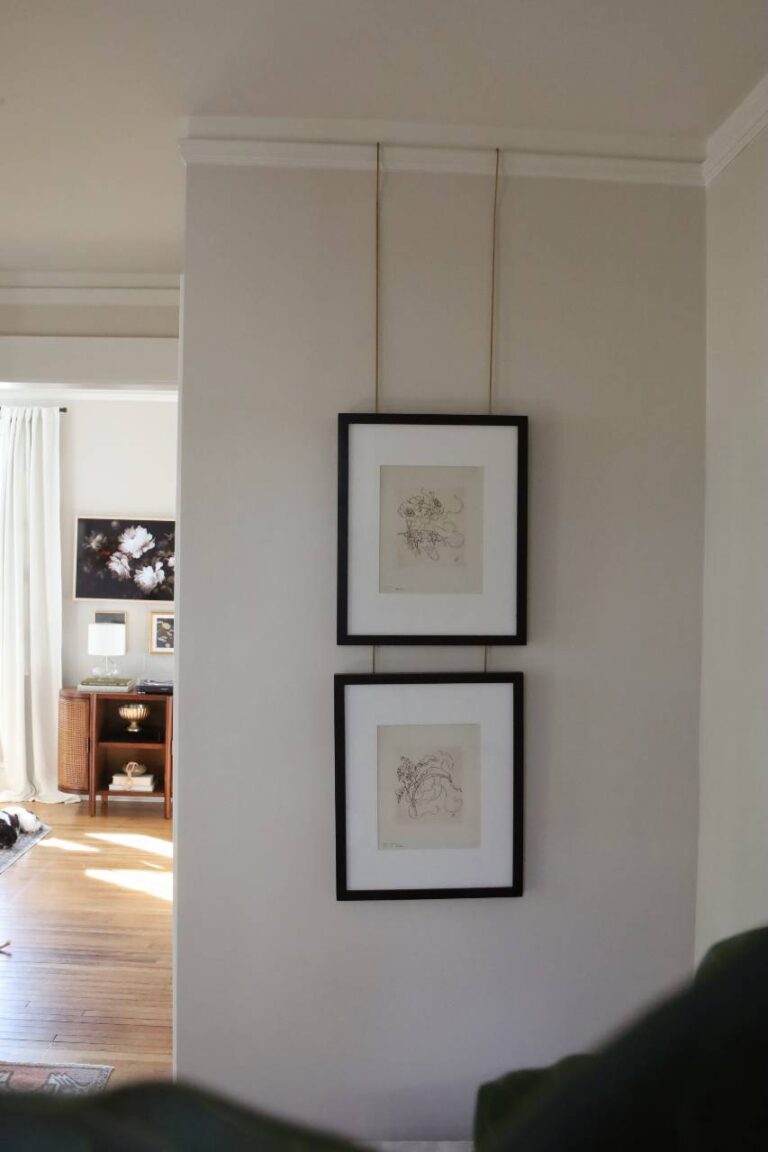 how to hang art without nail holds, how to hang art from picture rail moulding