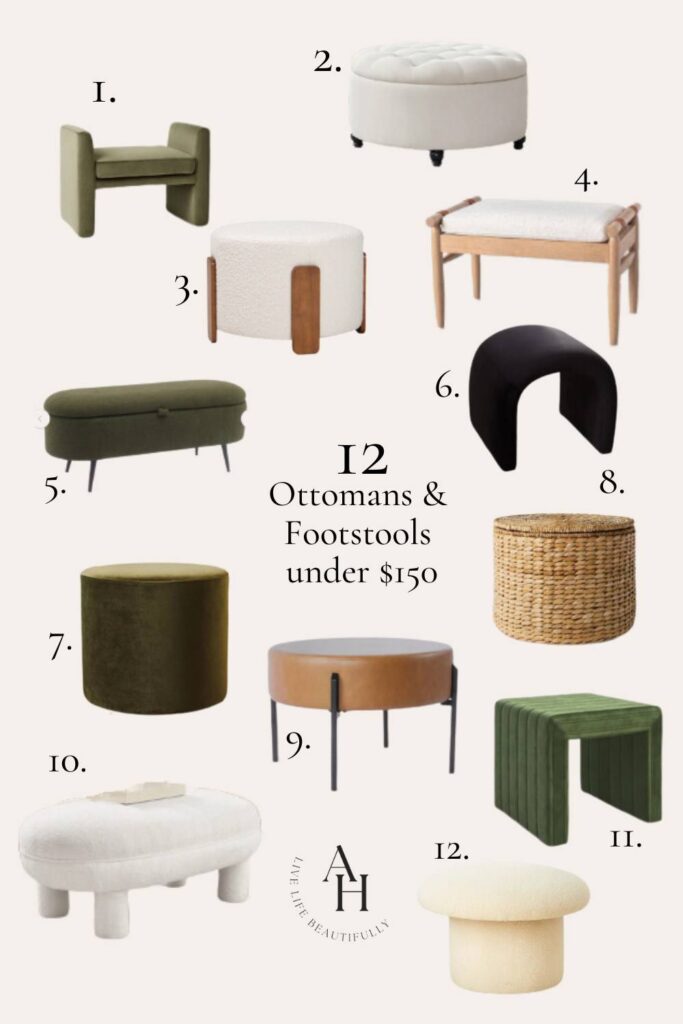 footstool under 150 dollars, ottoman under 150